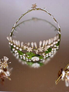 Victorian Wax Tiara with 2 Corsages Mint condition